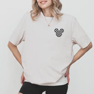 Checker Mickey Embroidered Disney Shirt, Family Matching Disney Vacation Tee, Disney World Outfit, Disneyland Shirt for Toddler, Kid, Adult