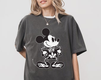 Skeleton Mickey Disney Halloween Tee, Comfort Colors Shirt for Disneyland, Family Matching Disney Tee, Fall Disney World Outfit