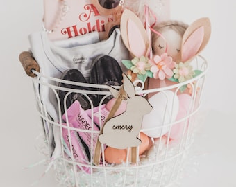 Easter Bunny Personalized Basket Marker • Custom Name Gift Tag • Easter Place Markers • Personalized Tags for Gifts and Events