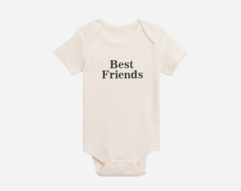 Best Friends Organic Baby Bodysuit • Pregnancy Announcement • Custom Newborn Gift • Gender Neutral Baby Clothes • Baby Shower Gift