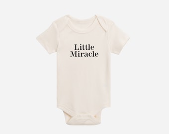 Little Miracle Organic Baby Bodysuit • Pregnancy Announcement • Custom Newborn Gift • Gender Neutral Baby Clothes • Rainbow Baby