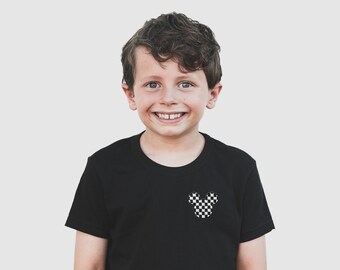 Checker Mickey Embroidered Disney Shirt, Family Matching Disney Vacation Tee, Disney World Outfit, Disneyland Shirt for Toddler, Kid, Adult