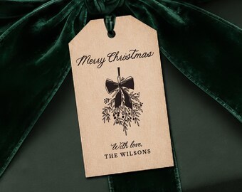Personalized Christmas Gift Tags, Engraved Wood Gift Tags, Custom Holiday Message Tags, Family Name Tags, Christmas Wrapping Tags