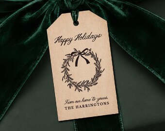 Personalized Christmas Gift Tags, Engraved Wood Gift Tags, Custom Holiday Message Tags, Family Name Tags, Christmas Wrapping Tags