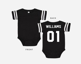Custom Sport Jersey Baby Bodysuit • Pregnancy Announcement • Football Sports Baby Gift • Gender Neutral Baby Clothes • Game Day Outfit