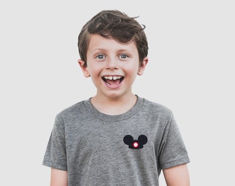 Mickey Ears Hat Embroidered Disney Shirt, Family Matching Disney Vacation Tee, Disney World Outfit, Disneyland Shirt for Toddler, Kid, Adult