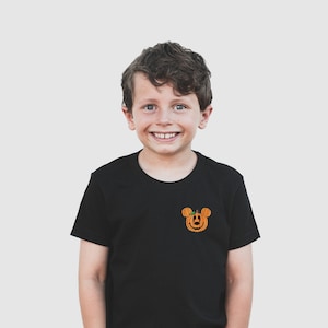Mickey Pumpkin Embroidered Disney Halloween Shirt, Family Matching Disney Tee, Disney World Trip Outfit, Disneyland Tee for Kids and Adults image 6