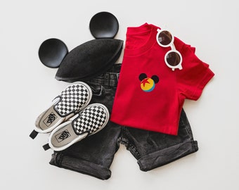 Camiseta bordada con orejas de Mickey de Pixar Ball, camiseta de vacaciones de Disney a juego para toda la familia, atuendo de Disney World, camiseta de Disneyland para niños pequeños, niños y adultos