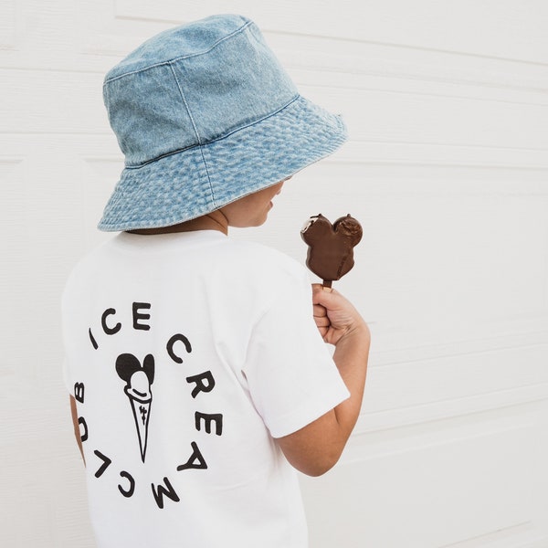 Mickey Ice Cream Club Tee, Family Matching Disney Vacation Shirt, First Disney World Trip Outfit, Disneyland Tee for Baby, Toddler and Kids