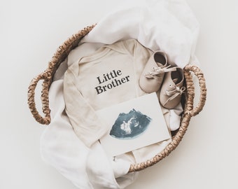 Little Brother Organic Baby Bodysuit • Pregnancy Announcement • Custom Newborn Gift • Gender Neutral Baby Clothes • Baby Shower Gift