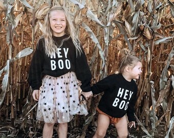 Hey Boo Halloween Sweatshirt • Matching Family Halloween Sweatshirts • Kids Halloween Sweater • Disney Halloween Sweatshirt