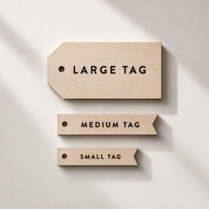 Personalized Laser Engraved Wood + Acrylic Gift Tags • Custom Place Cards • Table Place Setting Names • Gift + Present Wrap Tags