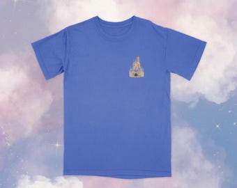 Cinderella Castle Embroidered Tee, Comfort Colors Fairytale Shirt, Magical Vacation Outfit, Matching Family Tee