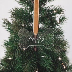Personalized Pet Name Ornament • Dog&#39;s First Christmas • Pet Memorial Gift • Custom Dog Gift • Christmas Gift for New Pet •