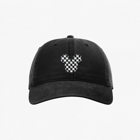 Checkered Mickey Embroidered Disney Hat, Disneyland Dad Hat