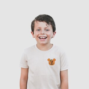 Mickey Pumpkin Embroidered Disney Halloween Shirt, Family Matching Disney Tee, Disney World Trip Outfit, Disneyland Tee for Kids and Adults image 3