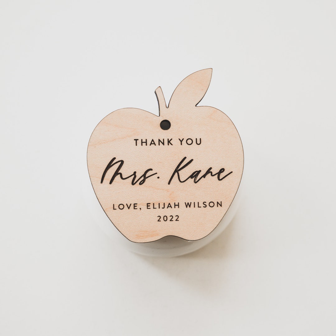 Personalized Apple Name Tag • End of School Custom Gift • Teacher Gift ...