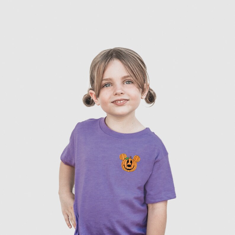 Mickey Pumpkin Embroidered Disney Halloween Shirt, Family Matching Disney Tee, Disney World Trip Outfit, Disneyland Tee for Kids and Adults image 8