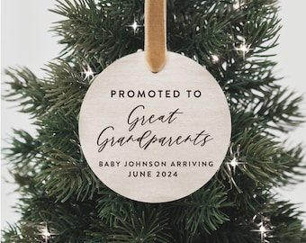 Personalized Pregnancy Announcement Christmas Ornament • Customized Ornament • Promoted to Great Grandparents • Christmas Baby Reveal