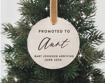 Personalized Pregnancy Announcement Christmas Ornament • Customized Ornament • Promoted to Grandma • Promoted to Grandpa • Christmas Baby