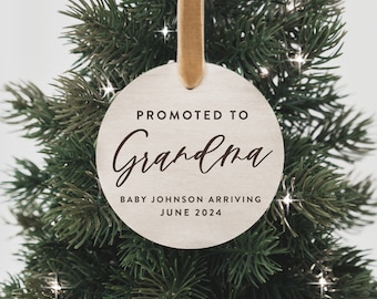 Personalized Pregnancy Announcement Christmas Ornament • Customized Ornament • Promoted to Grandpa • Christmas Baby Reveal