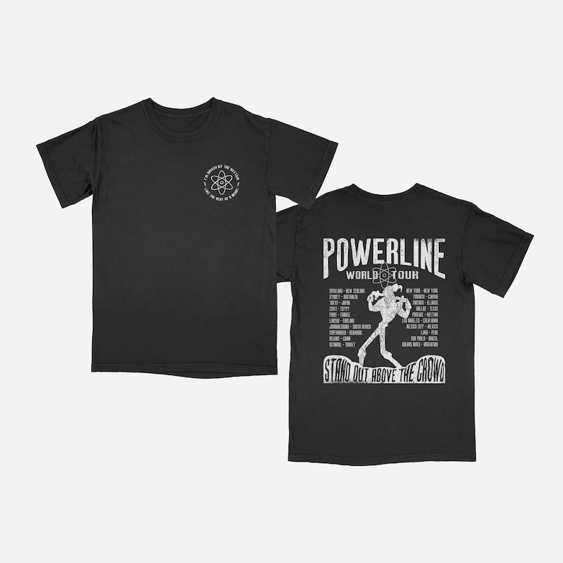 Powerline World Tour Band Tee, Comfort Colors Shirt, 90's Disney World Outfit, Goofy Movie T-Shirt, Family Matching Disneyland Tees image 3