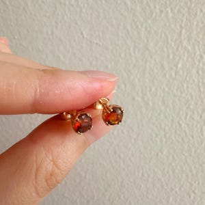 14k Yellow Gold Citrine Stud Earrings 5mm 0.9 Carats