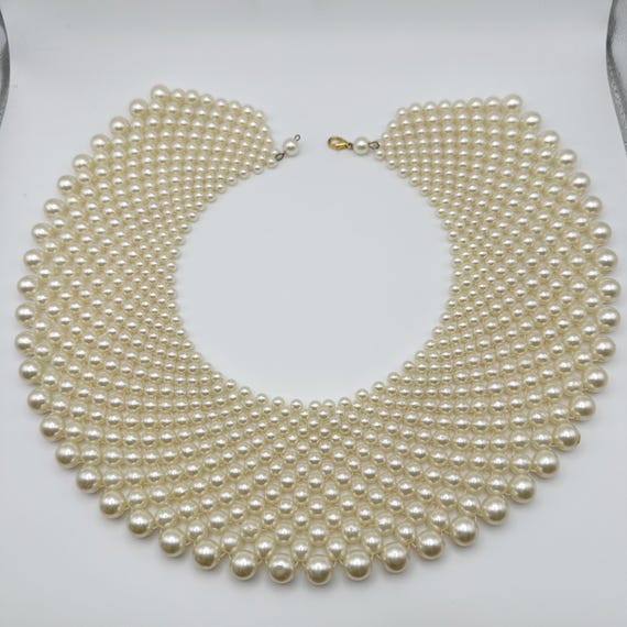 Vintage Massive Faux Pearl Collar Necklace 14-14.5 Inches - Etsy