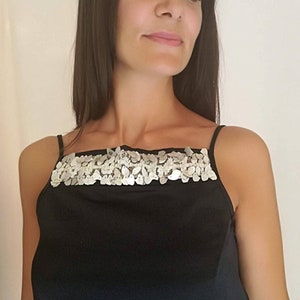 Black top with embroidered border