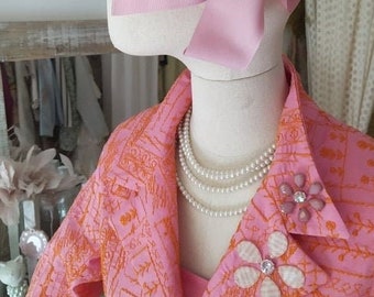 Pink embroidered cotton jacket