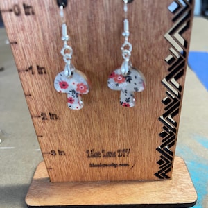 Lightweight  floral acrylic mushroom earrings Summer Birthday Gift Woodland Forest