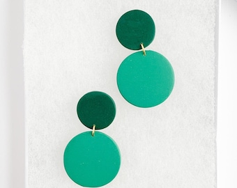 Forest and Emerald Dainty Statement Earrings, Hypoallergenic and Lightweight, Spring Summer Earrings, Trendy Modern Minimalist | PHILLIPA