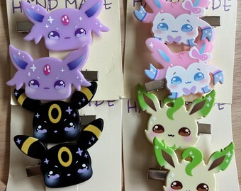 Eeveelution Hair Clips