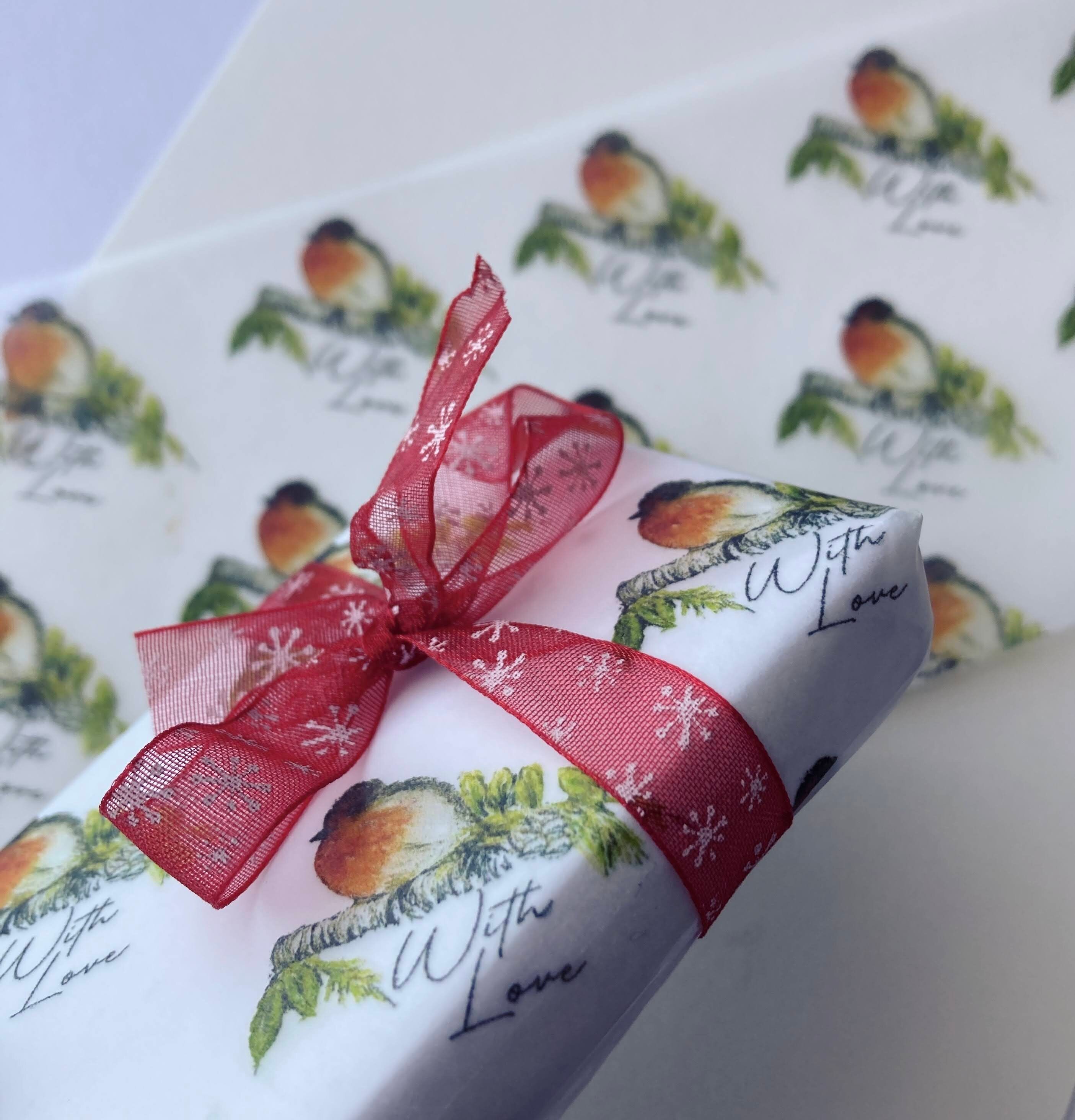 Robin wrapping paper 2 sheets A4 Vellum wrapping paper Etsy