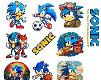 SONIC-stickers voor laptop, telefoon, auto, waterfles - &quot;sonic pack1&quot; - door TheDreamTeam