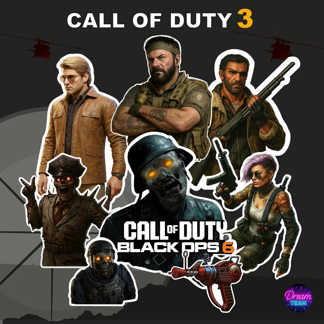 Call of Duty Zombie Vinyl Stickers, Black Ops 6 Decals, Woods, Ghost ...