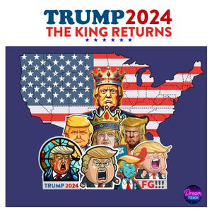 Donald Trump, VS, Amerika, verkiezing, Make America Great Stickers voor laptop, telefoon, auto, bidon - "The king comes" - door TheDreamTeam