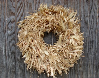 Dried Corn Husk Wreath, Natural Wreath, Fall Wreath, Harvest Corn Wreath, Autumn Wreath, Harvest Wreath