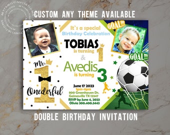 Joint Birthday Invitation · Custom Twins Party Invite · Custom Digital Download