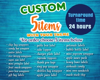Custom 5 items- Custom bundle with photo-Custon labels-Custom wrappers-Custom Bundle Set-Turnaround time 24 hours