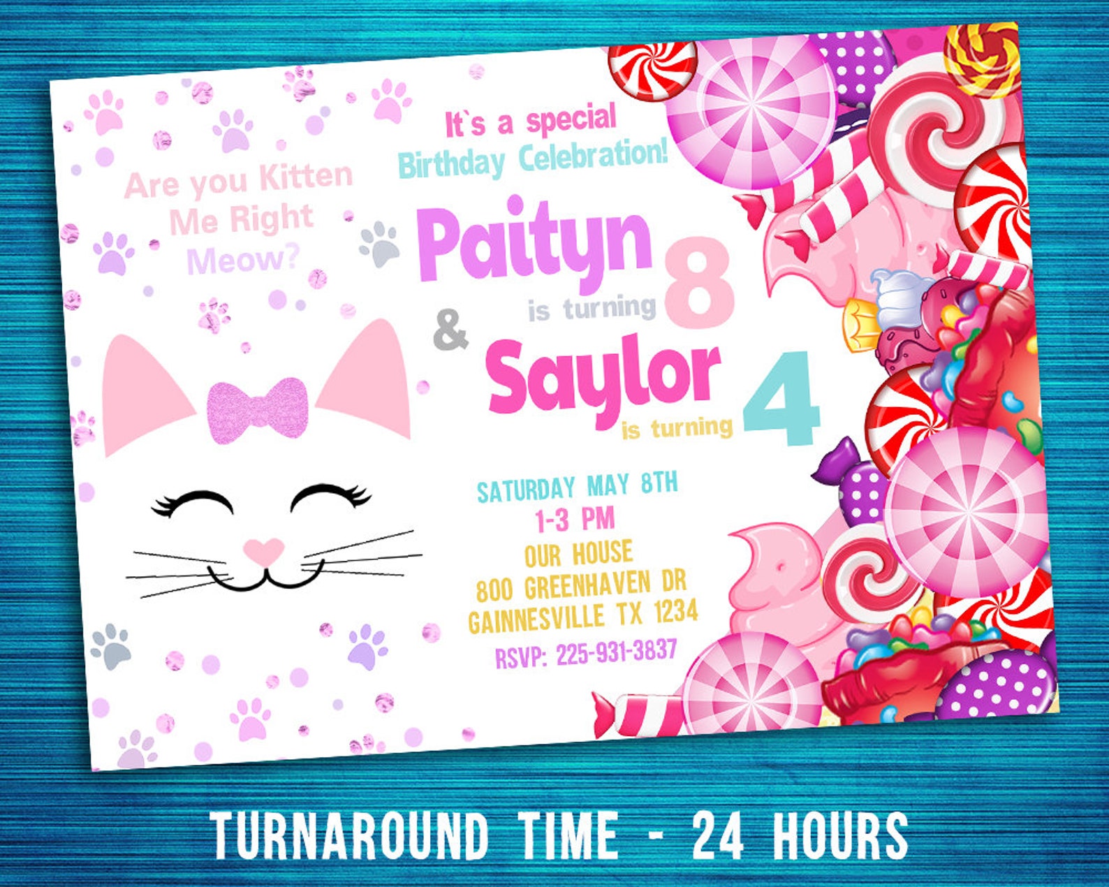double-birthday-invitation-are-you-kitten-me-right-meow-etsy