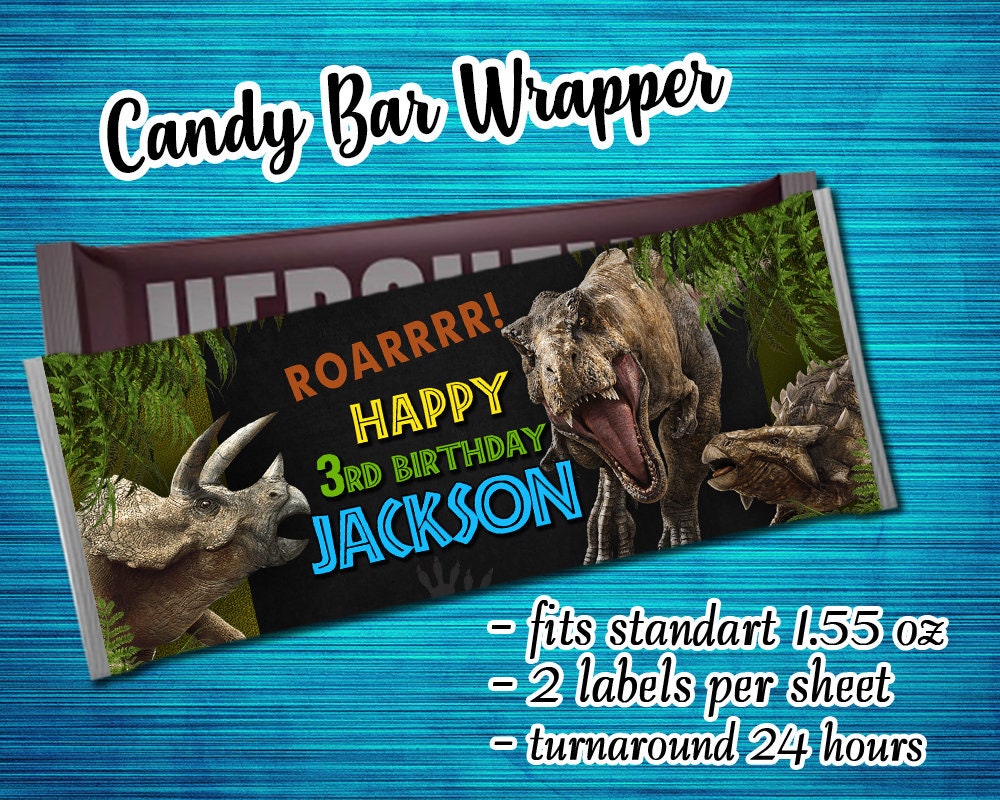 Dinosaur candy bar - Etsy España Dinosaur candy bar - Etsy España