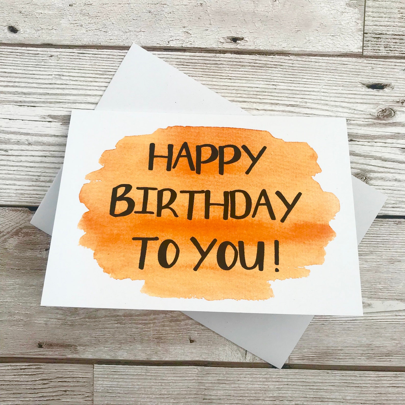 Orange birthday card personalised happy birthday card Etsy