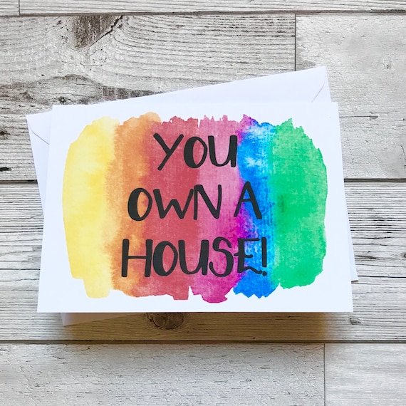 Congratulations You/'ve Bought Your First Home Funny New Home Card Blue Beryl