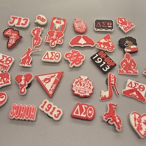 DST- Red & White shoe charms