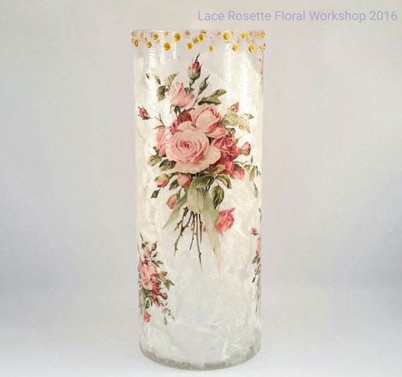 Decoupage Glass Vase