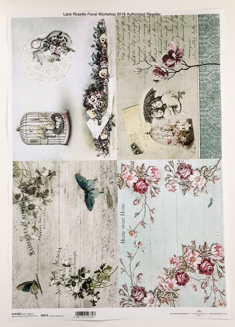 Decoupage Classic Rice Paper Sheets A3 Size (297mm X 400mm) - Set 2 ...