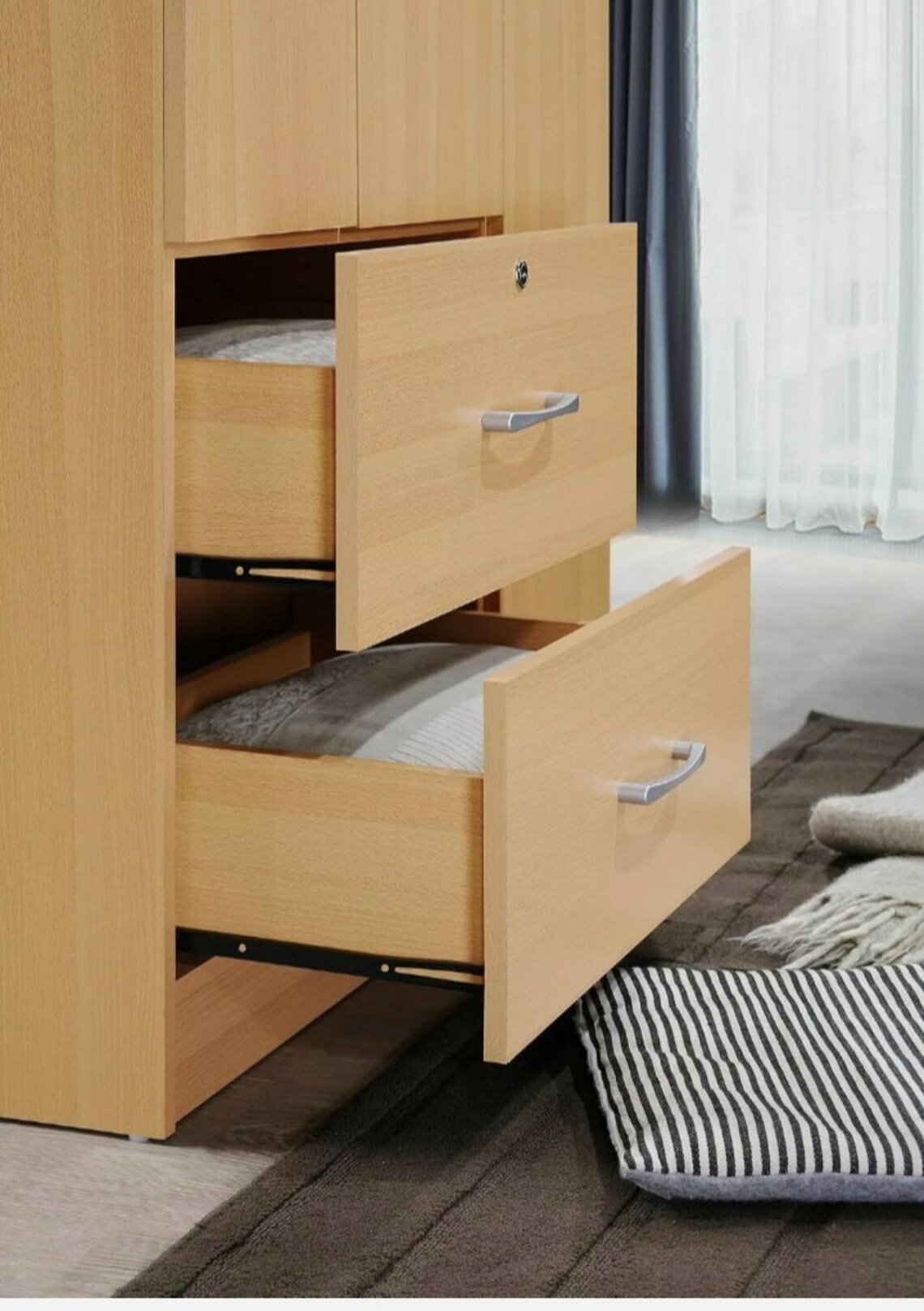 2 Drawers 3 Door Wooden Bedroom Closet Large Wardrobe Clothes Etsy