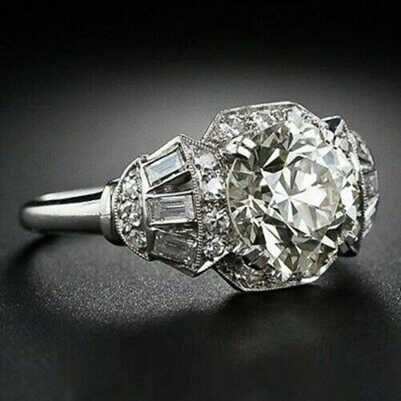 Old European Cut Diamond Vintage Ring Seven Stone Ring Woman/'s Art Deco Engagement Ring Antique Edwardian Ring Anniversary Gift Ring