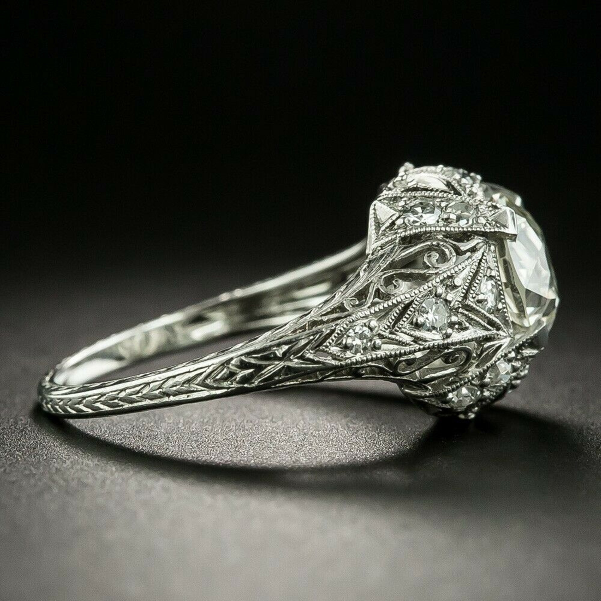 Anillo de compromiso art déco antiguo / anillo vintage de | Etsy